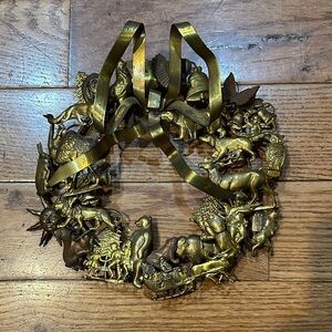Vintage Dresden Style Petites Chose All Holiday Brass Wreath
